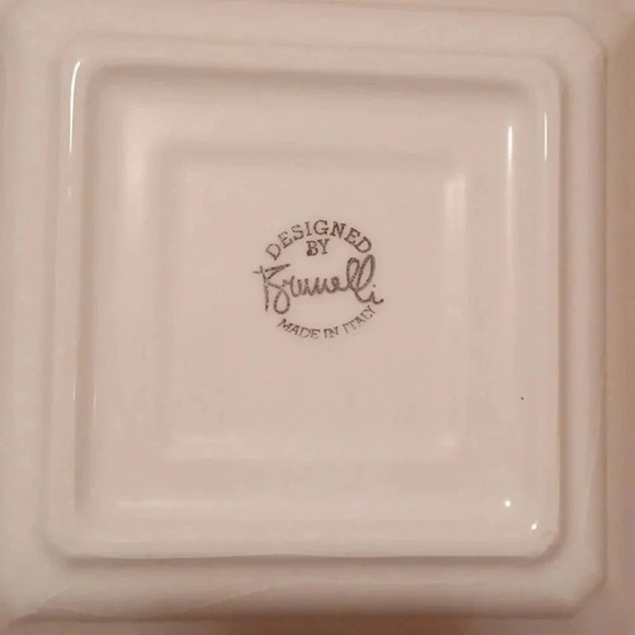 💙🌹1 Italian square serving dish.  green, yellow & pink (painting background) - Picture 7 of 10